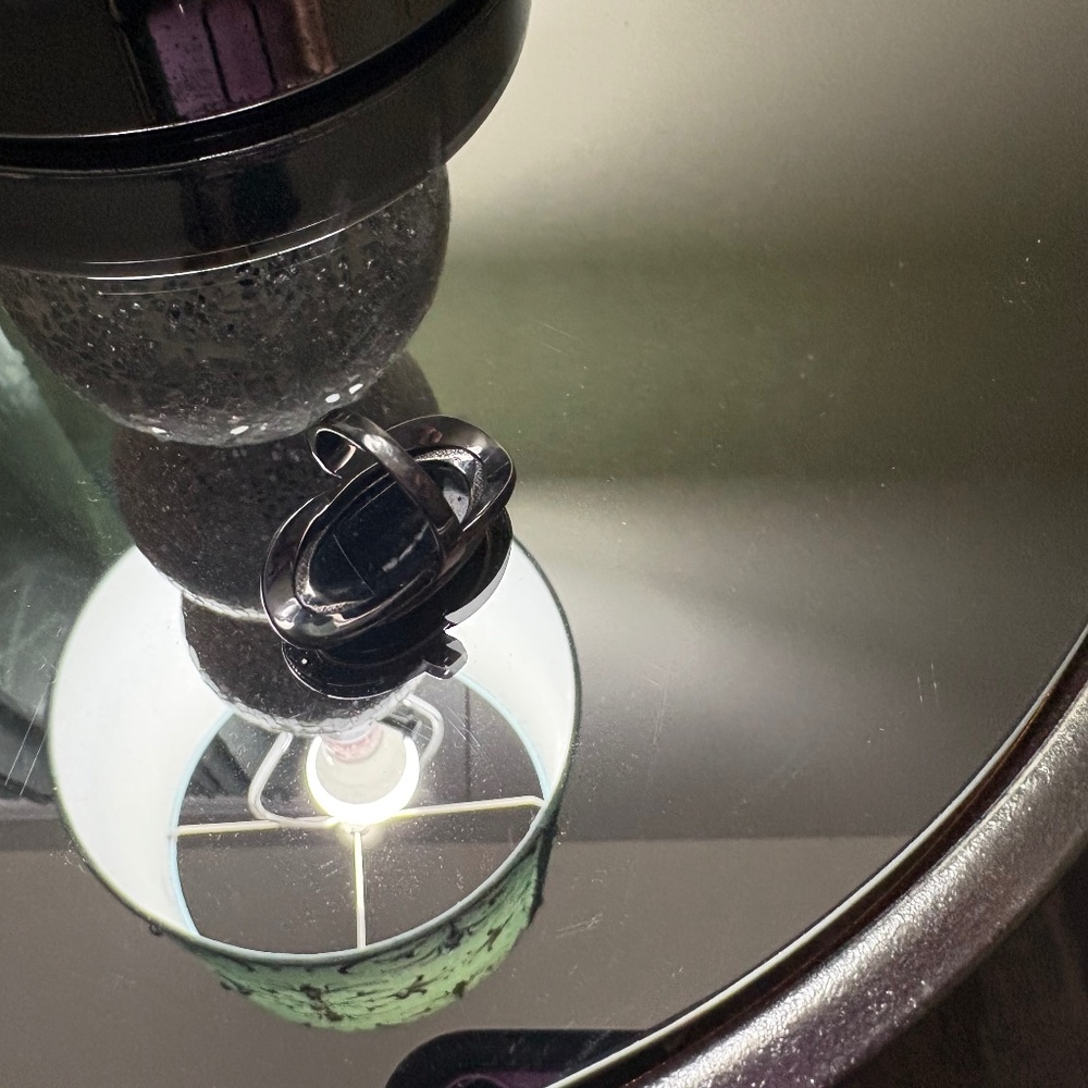 Silver and onyx ring